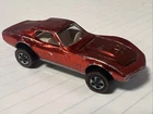 1968 Redline Hot Wheels Custom Corvette, USA Red White interior Original 16 Car