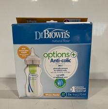 Dr. Brown's Natural Flow Options Baby Bottles wide neck 3 Pack 9 Oz level 1