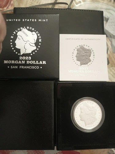 2023 Morgan Silver Dollar .999 Silver Proof   (23XF) With OGP COA, Capsule,Case.