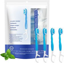 5 in 1 Mini Brushes-Disposable Toothbrushes with Toothpaste Floss Pick Ton