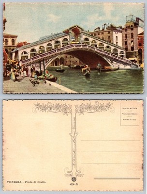 Venezia Italy Ponte Di Rialto Bridge Postcard