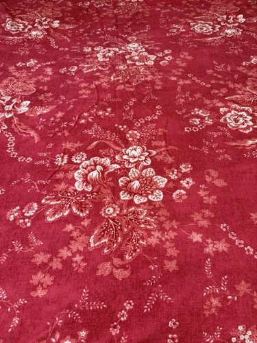 Pottery Barn Duvet King Red Floral Linen Cotton Botanical Craft Cutting - Holes