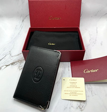 Cartier Must de Cartier Black Leather Card Holder Wallet Made in Italy Full Box