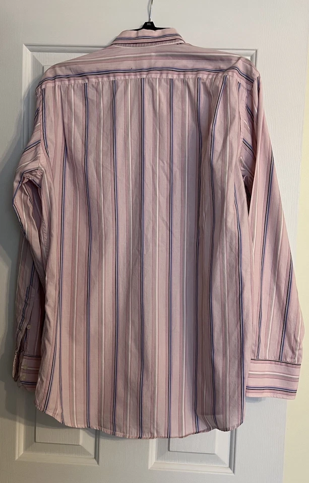 Camisa de vestir Lacoste | Diseño de rayas rosas manga larga talla 40 para hombre Foto 4 de 4