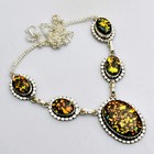 Doublet Opal Gemstone Ethnic Handmade Necklace Jewelry For Women 30 Gms AN 14784