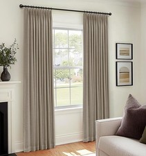 Linen Pinch Pleated Curtains Blackout, Curtains 108 Inches Long 2 Panel Set f...