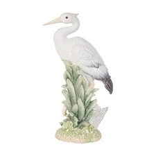 Fitz and Floyd & Newport Home Coastal Ceramic Egret Facing Forward Figurine, 16