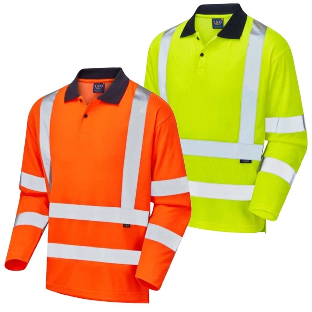 Leo Hi Vis Long Sleeve Polo Shirt Class 3 Lightweight Comfort Summer Work Top
Opens in a new window