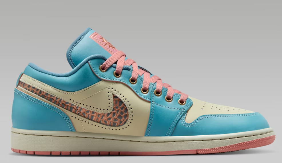 Air Jordan 1 Low SE Denim Turquoise/Red Stardust/Light Stone