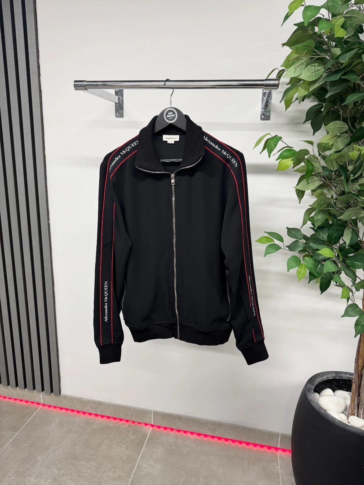 Alexander McQueen — Alexander McQueen Logo Taped Track Jacket Black Red RRP £890 / UK. M /