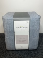 Threshold Twin Flannel Sheet Set Blue Cotton Blend Soft Cozy Winter