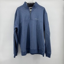Men  s XL Columbia 1/4 Zip Sweatshirt Heather Navy Fall Winter Comfort Casual