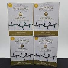 Wondershop Target 4pk 100ct LED Micro String Lights Cool White Green Wire 9.5ft
