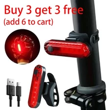 USB Rechargeable LED Bike Tail Light Bicycle Safety Cycling Warning Rear Lamp