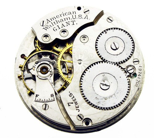 Reloj de Bolsillo American Waltham Giant Raro Movimiento Modelo Equidad Talla 17s 7 Joyas - Imagen 4 de 4