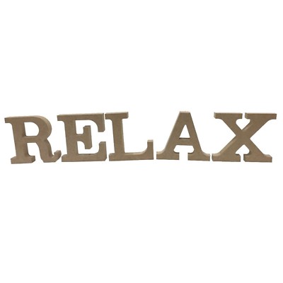 Relax Schriftzug Deko Buchstaben Schrift MDF Holz Alphabet Tischaufsteller