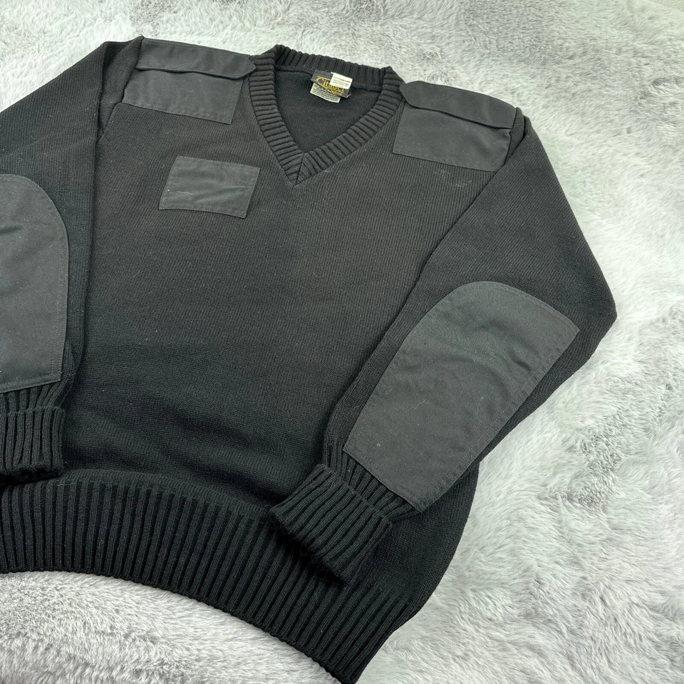 Vintage Citadel Sweater Mens Large Black Patches Military Equipment Corp Outdoor - Image 4 of 4