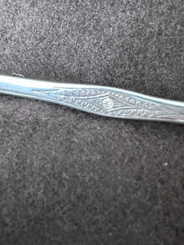 Lovely Antique Sterling Silver Diamond Bar Brooch Pin