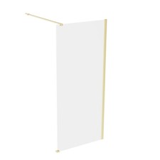 Image of Brushed Brass 800mm Wet Room Screen & Support Bar
