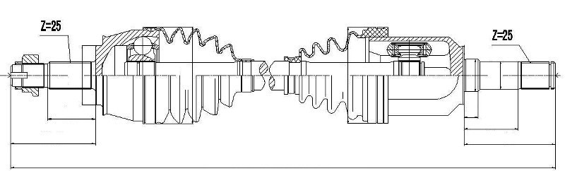 NPW-AR-006 NTY Drive Shaft for ALFA ROMEO,LANCIA