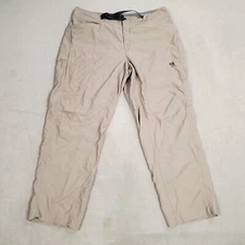 Mountain Hardwear Pants Mens Extra Large Beige Belted Hiking Tech Outdoor OM3913
