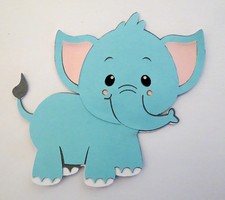 Cute Baby Elephant Cardstock Die Cut Scrapbook Embellishment Cardmaking