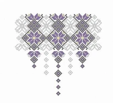 Folk Machine embroidery design. Cross stitch pattern. Ethnic ornament for dress 