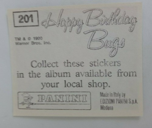 1990 Panini Happy Birthday Bugs (Pick Your Sticker) - Picture 287 of 343