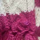 Aerie Chunky Knit Pink/White Striped Fringed Scarf  *NEW* — photo 3