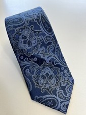Michael Kors Men's Tie Blue Paisley Woven Silk Blend Necktie