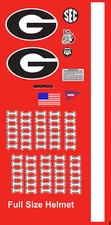 GEORGIA BULLDOGS Football Helmet Decals One (1) Set Full Size Convex 8 mil