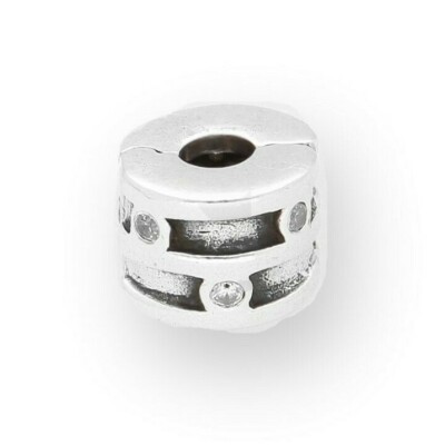 Original PANDORA Sterling Silber weiß Swarovski Fancy Charm Stopper (7mm breit)