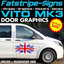 to fit MERCEDES VITO MK3 UNION JACK DOOR GRAPHICS STICKERS CAMPERVAN MOTORHOME
