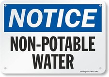 SmartSign-S-2833-AL-10 "Notice - Non-Potable 7" x 10", Black/Blue on White