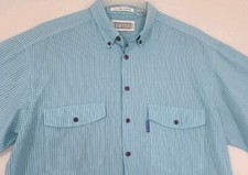 Vtg Levi's Big E Silver Label Men's Size Large Striped Button Down Shirt ZR 