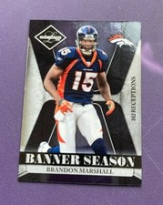 BRANDON MARSHALL FOOTBALL CARD #658/999 BANNER SEASON 102 RECEPTIONS BSM-4 LEAF
