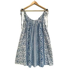 Madewell Havana Ikat Cover Up Dress Size M Aztec Print Lightweight Tie Strap