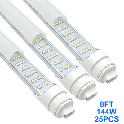 12/25 Pack F96T12 HO LED Replacement Tube Light 8FT LED Bulbs 2 Pin 144W No Rf