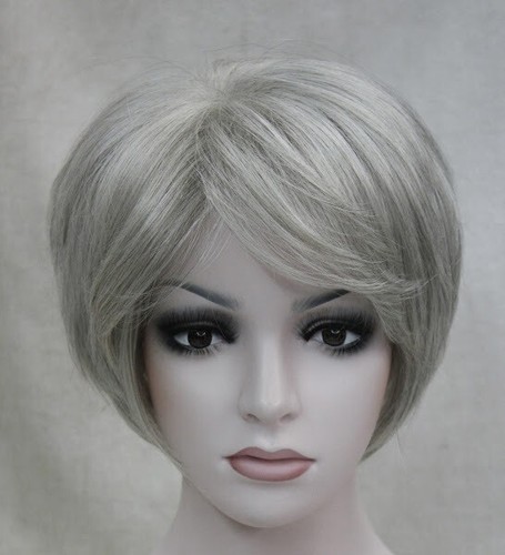 Wig ~ Silver Gray ~ with Free Wig Cap