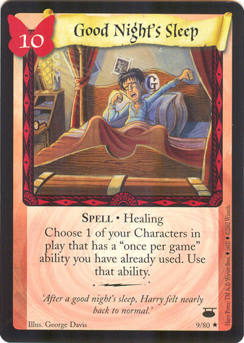 GOOD NIGHT'S SLEEP HARRY POTTER TCG #9/80 DIAGON ALLEY 2002 NM UNPLAYED - Picture 1 of 2