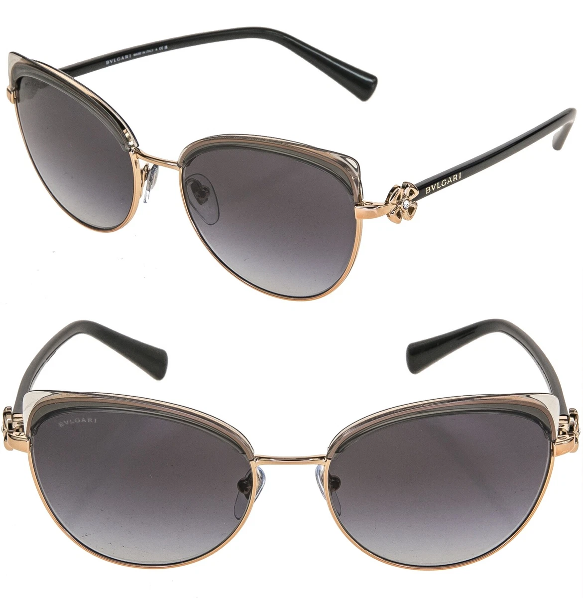 Bvlgari BV8113-B 997/8G Cat Eye Sunglasses Black Gold Swarovski Crystals w/ Case 8103-B 897/13 Brand New Special Edition Women main image 4