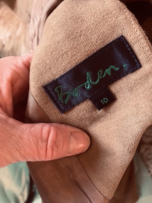 Veste Courte De Chasse Boden - Col Fausse Fourrure, Moleskine Beige, Taille 10