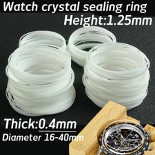 White Gasket Front Watch Crystal Glass Waterproof I-ring Diameter 16-40mm 0.4mm
