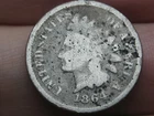 1864 L Indian Head Cent, With L, Pointed Bust, Good/VG Details, Zinc Plated?