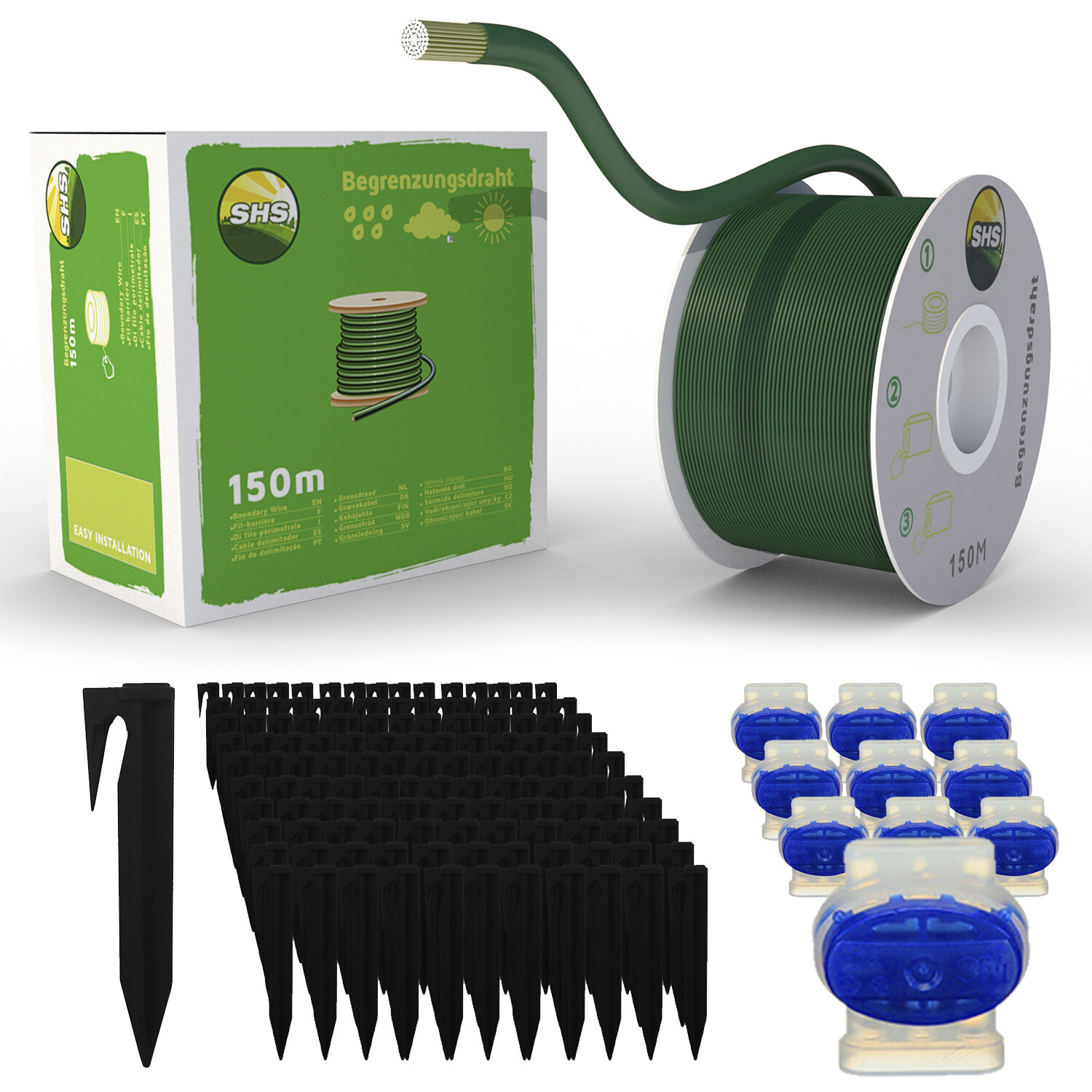 150m Mähroboter Kabel 450 Erdspiesse 10