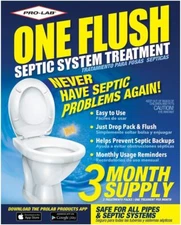 ONE FLUSH - Septic Tank Treatment Packets, 3-Month Supply of Easy-Flush Bacteria