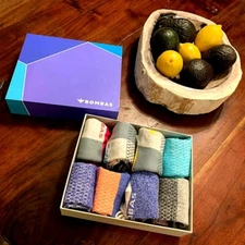 8-Pack Bombas Gift Box Tri-Color Ankle Socks (8-Pairs) - Women Size MED 8-10.5