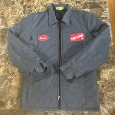 Vintage 70s 80s Red Kap Jacket Heavy Work Coat Blue Zip USA Men's Small Tidy Car