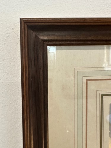 Vintage 80s Rare Dove Of Peace Framed Mirror Wall Art, Iridescent Foil Art - Picture 6 of 14