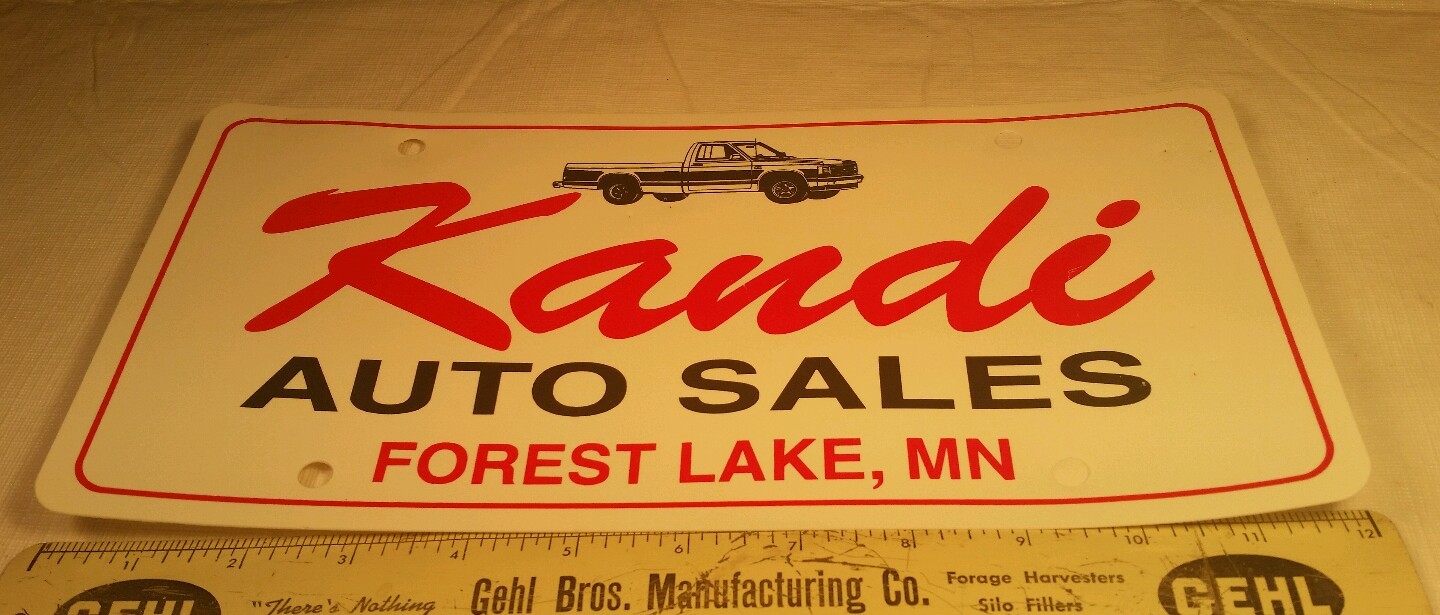 Vintage Advertising Dealership Plastic Plate Kandi Auto Chevrolet